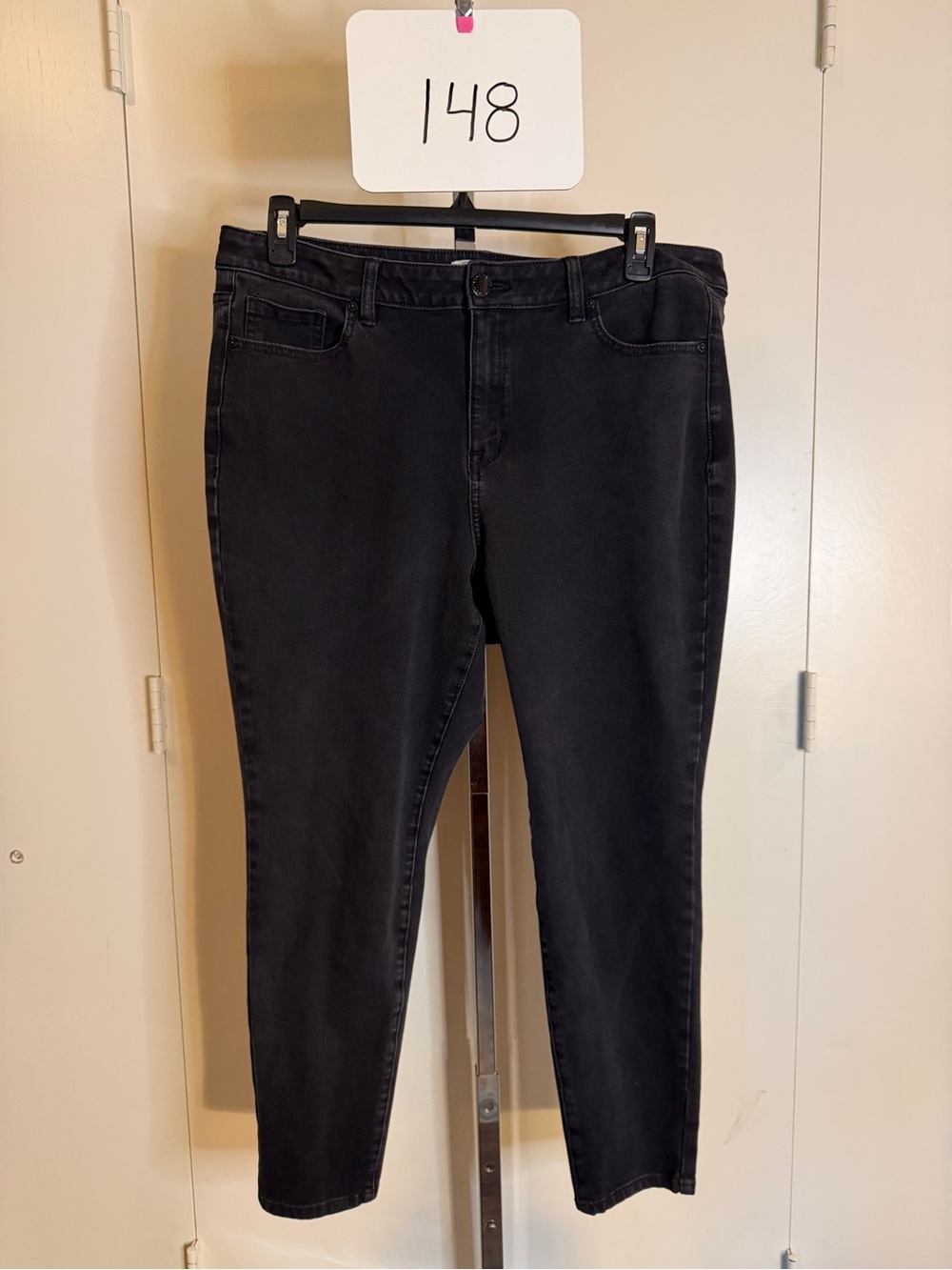 Lane Bryant Black Ankle-Length Slim Jeans